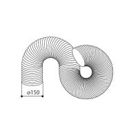 Hood exhasuts flexible ducting hose 1,5 m, diameter 150 mm