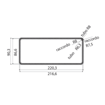 Hood connection square transition 220x90 mm Faber