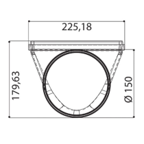 Connection tube from 220x90 mm to round 150 mm