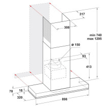 Cooker hood Whirlpool WHSS90FTSK