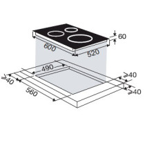 Built-in induction hob Brandt BPI164HSW