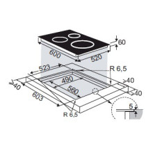 Built-in induction hob Brandt BPI164HSW