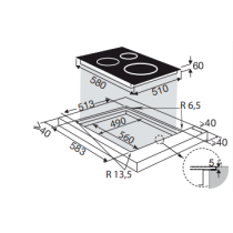 Built in induction hob Brandt BPI3641PB