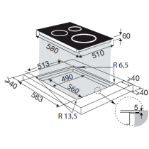 Built in induction hob Brandt BPI364DPB