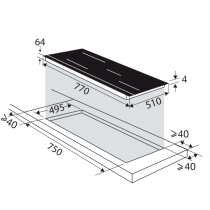 Built in induction hob Brandt BPI384HUB