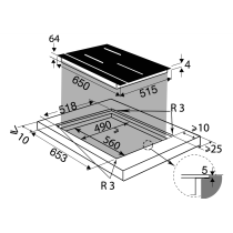 Built-in induction hob De Dietrich DPI7572W