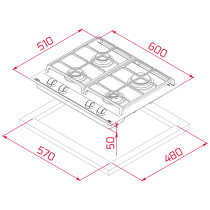 Gas hob Teka GZC 64300 XBC