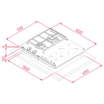 Gaasi-induktsioonplaat Teka JZC 64322 ABC BK