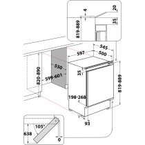 Integreeritav külmik Whirlpool WBUF011