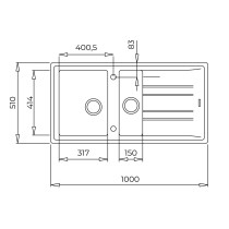 Valamu Teka Stone 60B TG alumiinium