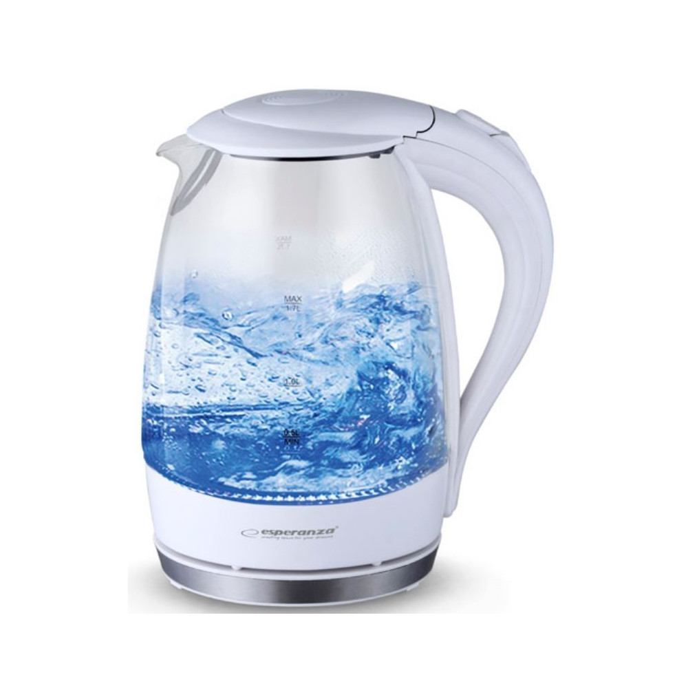 Eletric kettle Salto Angel glass with led light Esperanza, white