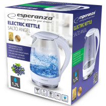 Eletric kettle Salto Angel glass with led light Esperanza, white