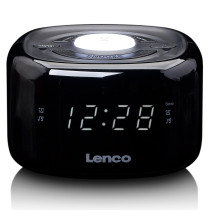 FM clock radio with night light Lenco CR12BK