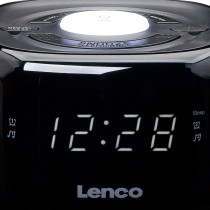 FM clock radio with night light Lenco CR12BK