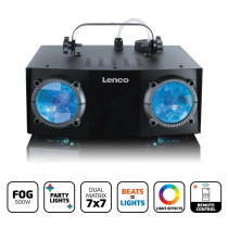 LENCO LFM-110BK - DUAL MATRIX PARTY LED LIGHT AND FOG MACHINE