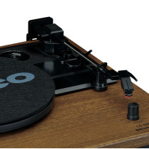 LENCO LS-100WD - TURNTABLE WITH 2 EXTERNAL SPEAKERS - WOOD