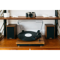 LENCO LS-100WD - TURNTABLE WITH 2 EXTERNAL SPEAKERS - WOOD