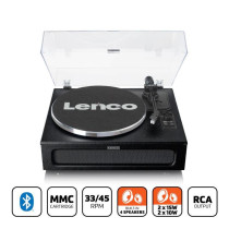 Turntable with 4 built-in speakers Lenco LS430BK, black