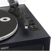 Turntable with 4 built-in speakers Lenco LS430BK, black