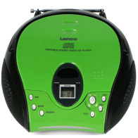 Portable stereo FM radio with CD player Lenco, green-black