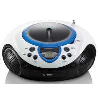 Portable FM radio CD and USB player Lenco, blue