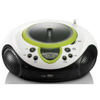 Portable FM radio CD and USB player Lenco, green