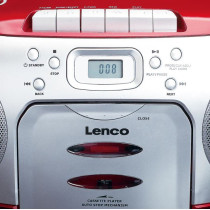 Portable stereo FM radio with CD and cassette player Lenco SCD420RD