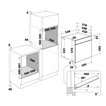 Built-in electric oven Indesit, black