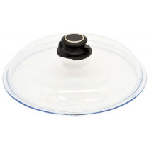 Glass lid 28cm with english sleeve with mounted lid knob AMT Gastroguss