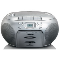 Portable FM radio CD and cassette player Lenco, silver
