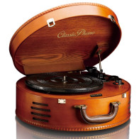 Retro turntable PC encording speakers Lenco, brown