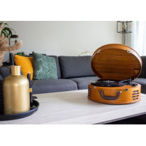 Retro turntable PC encording speakers Lenco, brown