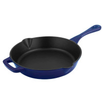 Alpen 26cm cast iron casserole fry pan, blue