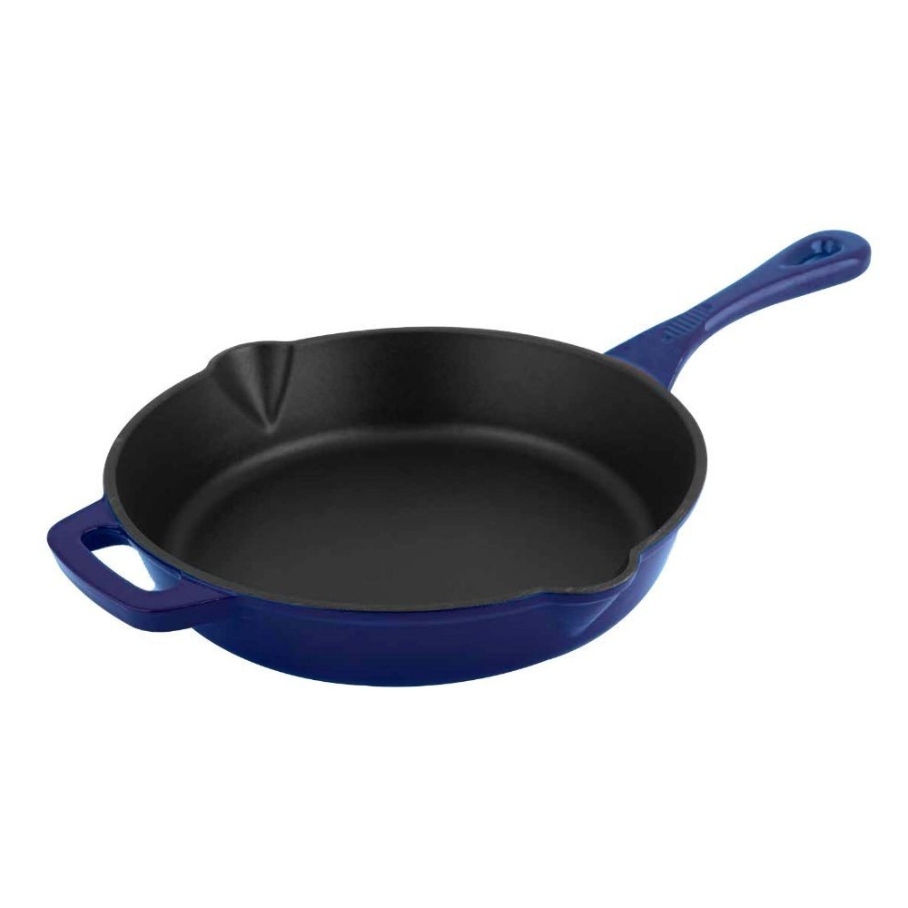 Alpen 26cm cast iron casserole fry pan, blue
