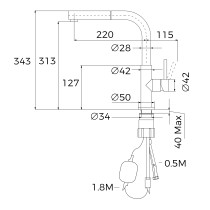 Segisti Teka UNI 9331 roostevaba teras