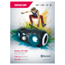 Boombox with CD, BT, MP3, USB, AUX Sencor