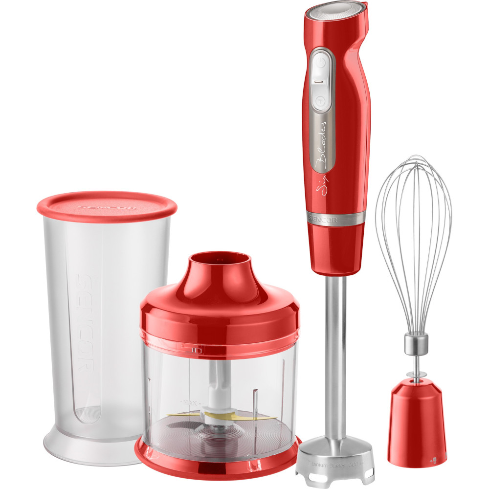 Hand blender + accesories Sencor, red