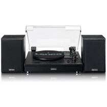 Belt drive wooden turntable Lenco, black