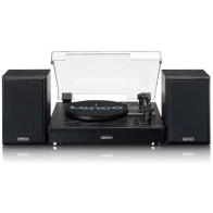 Belt drive wooden turntable Lenco, black