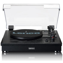 Belt drive wooden turntable Lenco, black