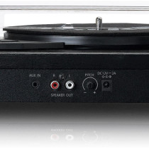 Belt drive wooden turntable Lenco, black