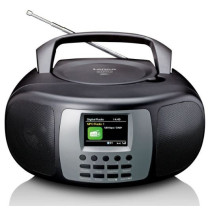 Portable DAB+/FM radio with bluetooth CD player, and large LCD colour display Lenco, black/ gray