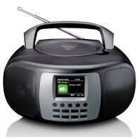 Portable DAB+/FM radio with bluetooth CD player, and large LCD colour display Lenco, black/ gray