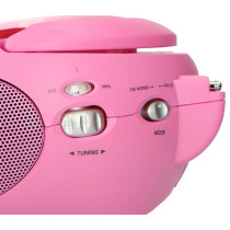 Portable stereo FM radio with CD player Lenco, pink