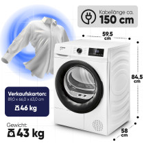 Heat pump tumble dryer Bomann, white