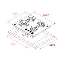 Built-in gas hob Teka Van Gogh