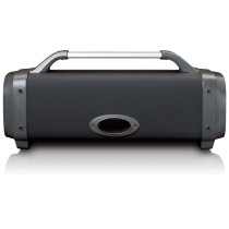 Splash proof bluetooth speaker FM radio USB and SD with light effects Lenco, black