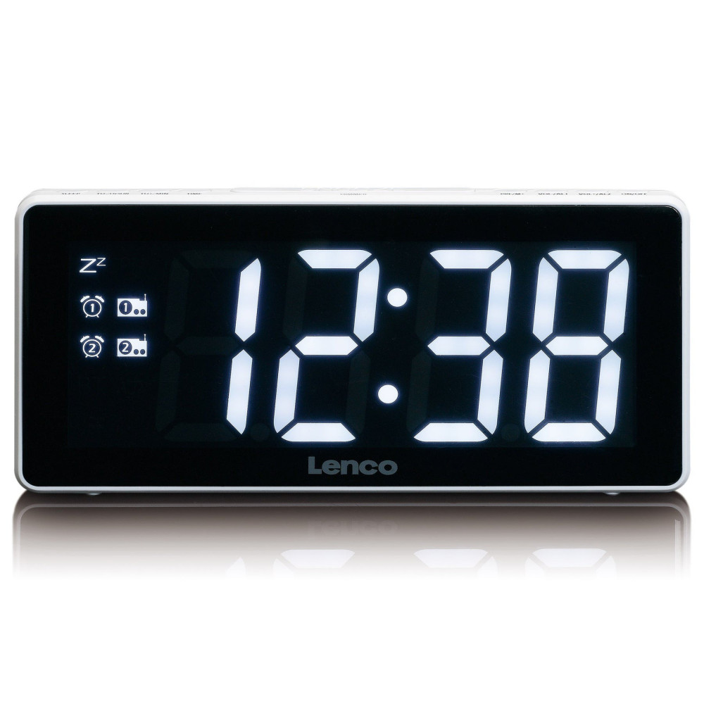FM alarm clock radio with night light Lenco, white