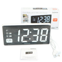 FM alarm clock radio with night light Lenco, white