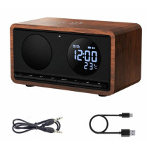 RIMINI clock radio with wireless charging Manta, black